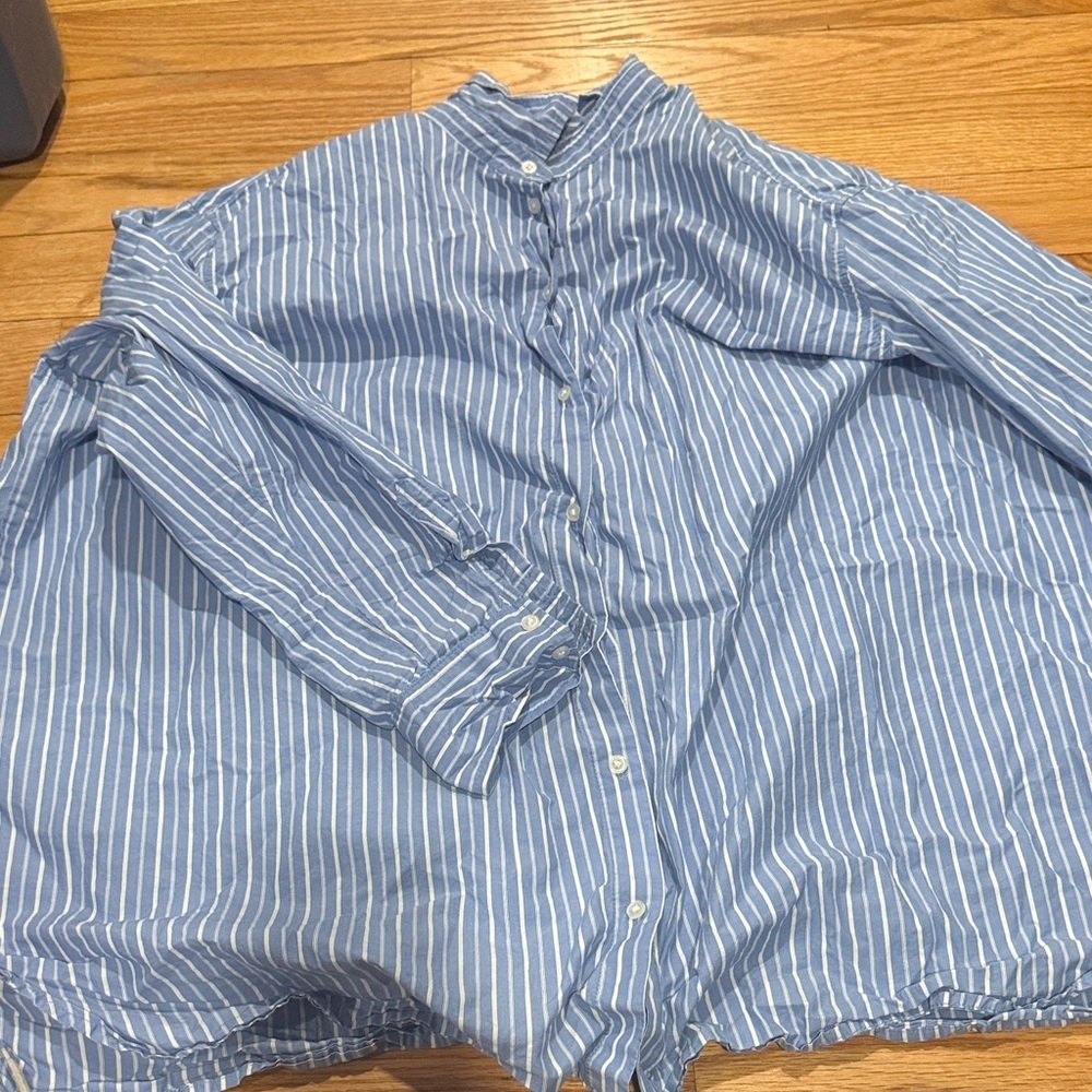 H&M Light Blue Striped Casual Shirt